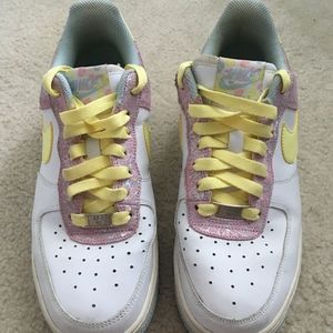 Pink, Yellow, and Blue Nike